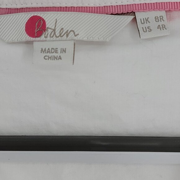 🌺 Boden Embroidered Boho Peasant Dress – White/Red/Pink – Size 4 (Like New!) - Picture 4 of 14